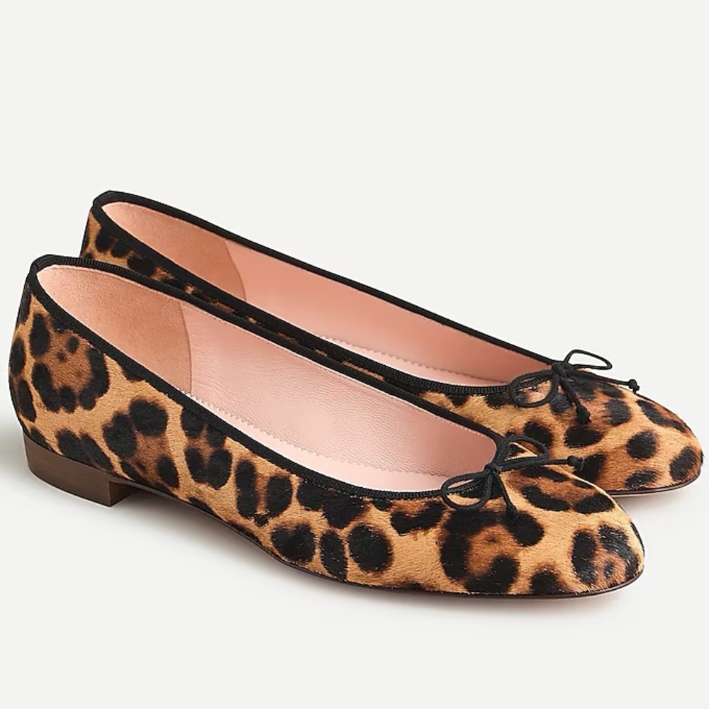 J Crew Kiki Ballet Flats Leopard Print